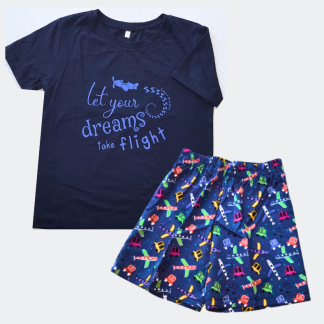 Boys summer pajamas in navy blue